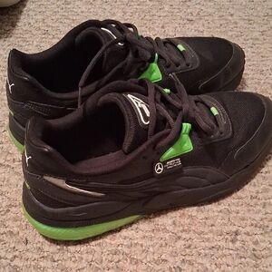 Puma Men’s Black and Lime Athletic Sneakers